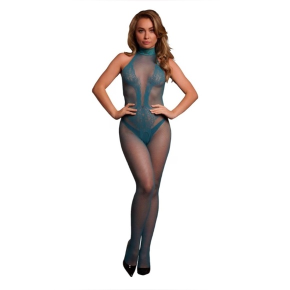🦋B2G1🦋LE DÉSIR Long-Sleeved FishNet Lace Crotch Less Body Stocking | ONE SIZE | - Picture 1 of 6